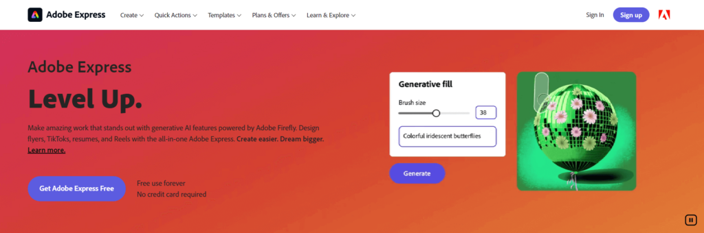 Adobe Express Website Image