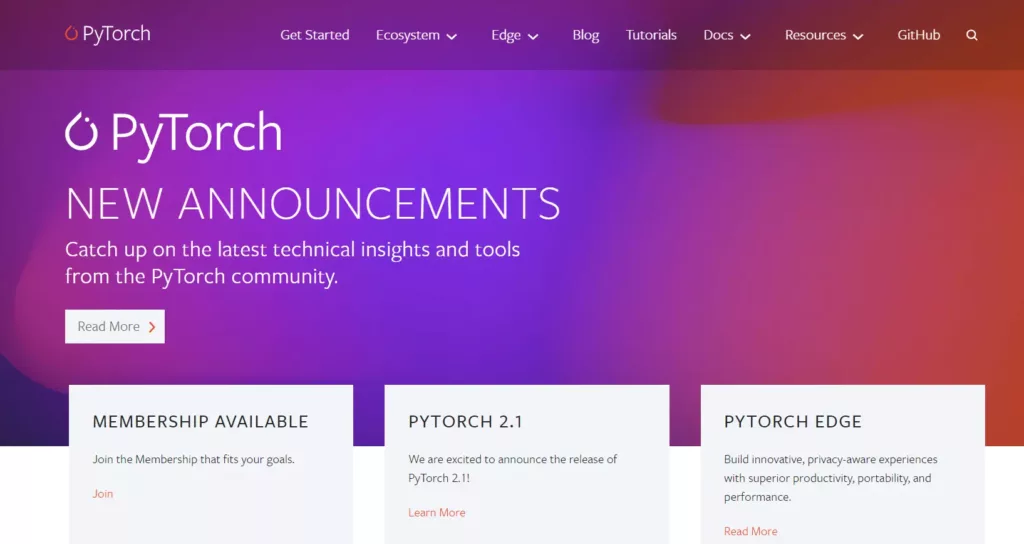 PyTorch Website Image