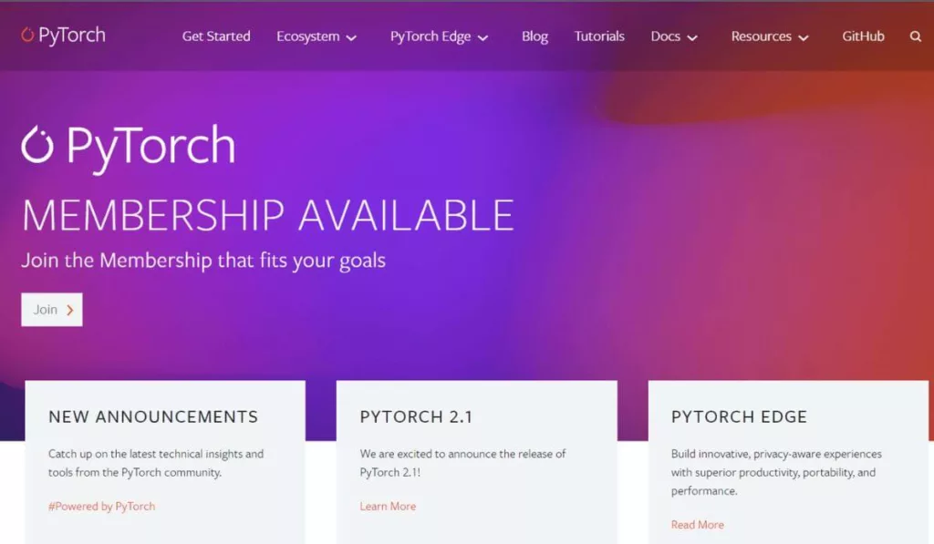 PyTorch Website Image