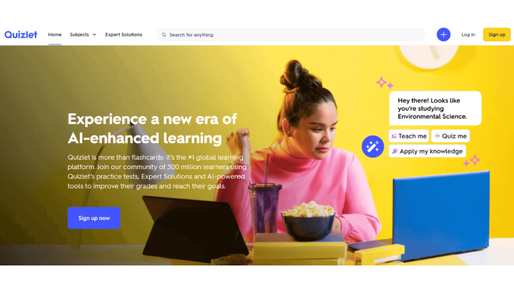 Quizlet Website Image