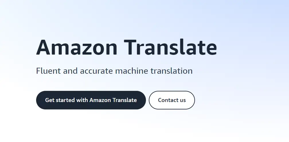 Amazon Translate Website Image