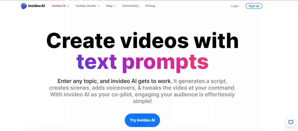 InVideo AI Website Image